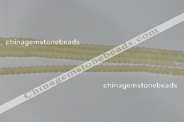 CYJ159 15.5 inches 4mm round yellow jade beads wholesale