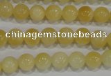 CYJ161 15.5 inches 8mm round yellow jade beads wholesale