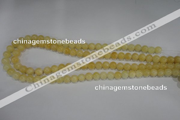 CYJ161 15.5 inches 8mm round yellow jade beads wholesale