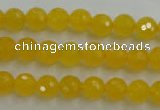 CYJ201 15.5 inches 6mm faceted round yellow jade beads wholesale