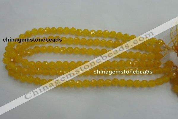 CYJ201 15.5 inches 6mm faceted round yellow jade beads wholesale