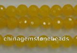 CYJ202 15.5 inches 8mm faceted round yellow jade beads wholesale