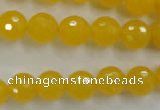 CYJ203 15.5 inches 10mm faceted round yellow jade beads wholesale