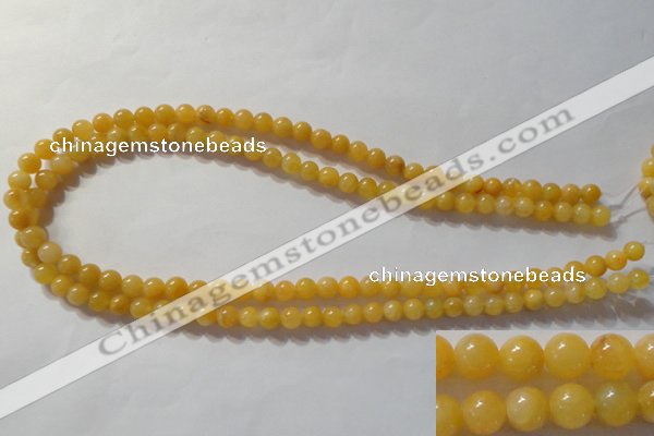 CYJ251 15.5 inches 6mm round yellow jade beads wholesale