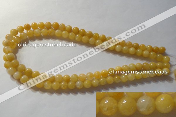 CYJ252 15.5 inches 8mm round yellow jade beads wholesale