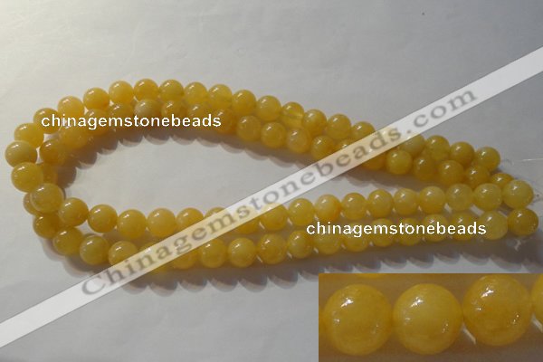 CYJ253 15.5 inches 10mm round yellow jade beads wholesale