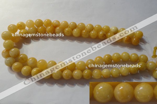 CYJ254 15.5 inches 12mm round yellow jade beads wholesale