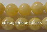 CYJ255 15.5 inches 14mm round yellow jade beads wholesale