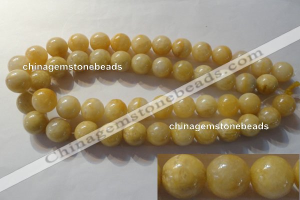 CYJ256 15.5 inches 16mm round yellow jade beads wholesale