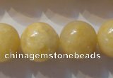 CYJ257 15.5 inches 18mm round yellow jade beads wholesale