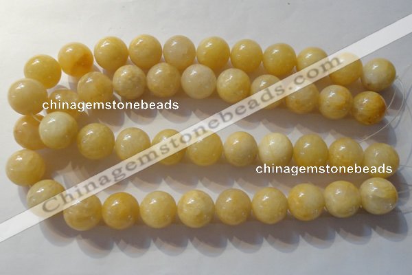 CYJ257 15.5 inches 18mm round yellow jade beads wholesale