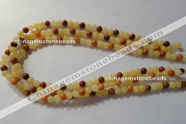 CYJ261 15.5 inches 6mm round mixed color yellow jade beads wholesale