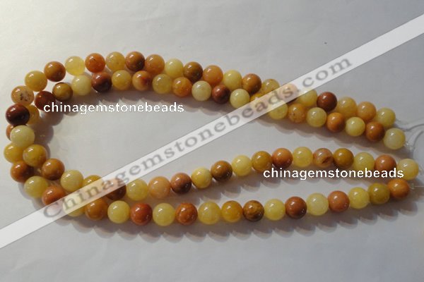 CYJ263 15.5 inches 10mm round mixed color yellow jade beads wholesale