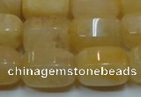 CYJ270 15.5 inches 10*14mm faceted tube yellow jade gemstone beads