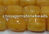 CYJ271 15.5 inches 10*14mm faceted tube yellow jade gemstone beads