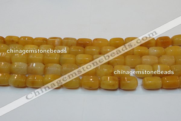 CYJ271 15.5 inches 10*14mm faceted tube yellow jade gemstone beads