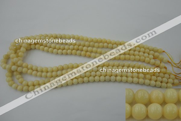 CYJ301 15.5 inches 6mm round yellow jade beads wholesale