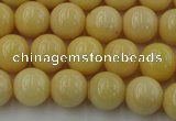 CYJ302 15.5 inches 8mm round yellow jade beads wholesale