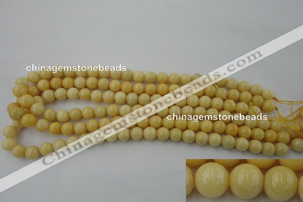 CYJ302 15.5 inches 8mm round yellow jade beads wholesale