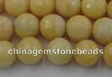 CYJ312 15.5 inches 8mm faceted round yellow jade beads wholesale