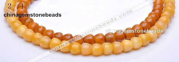 CYJ32 8*8mm bread shape yellow jade gemstone beads Wholesale