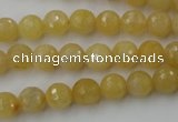 CYJ321 15.5 inches 8mm faceted round yellow jade beads wholesale