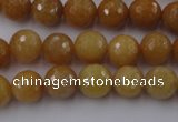 CYJ324 15.5 inches 10mm faceted round yellow jade beads wholesale