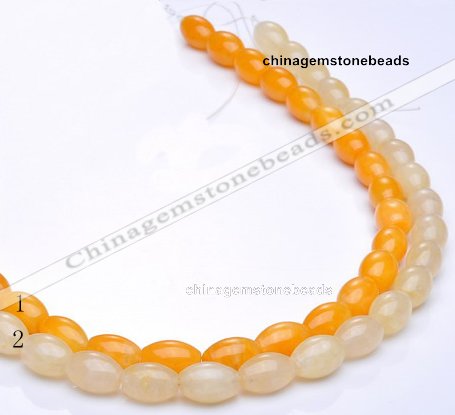 CYJ33 16 inches 8*12mm rice yellow jade gemstone beads Wholesale