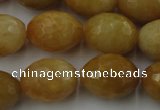 CYJ335 15.5 inches 16*20mm faceted rice yellow jade beads wholesale