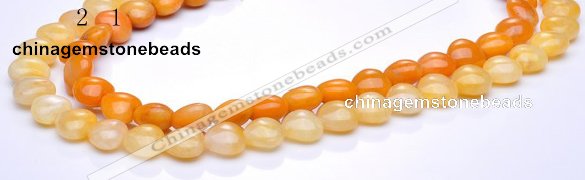 CYJ37 16 inch 12*12mm heart yellow jade gemstone beads Wholesale