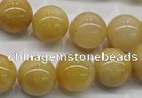 CYJ402 15.5 inches 8mm round yellow jade gemstone beads