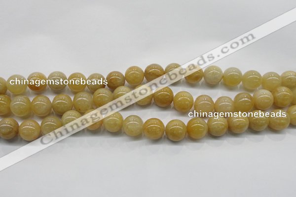 CYJ402 15.5 inches 8mm round yellow jade gemstone beads