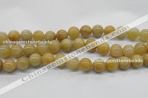 CYJ404 15.5 inches 12mm round yellow jade gemstone beads