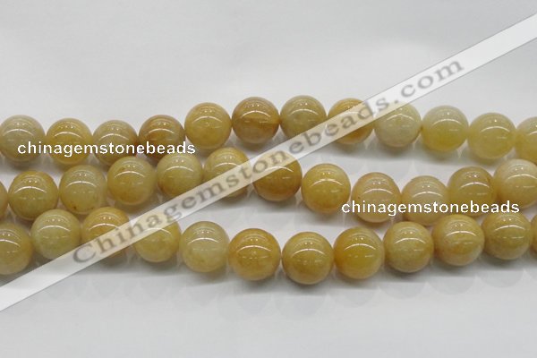 CYJ405 15.5 inches 14mm round yellow jade gemstone beads