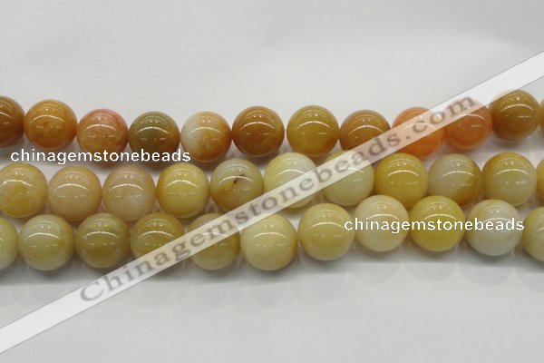 CYJ406 15.5 inches 16mm round yellow jade gemstone beads