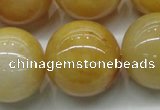 CYJ408 15.5 inches 20mm round yellow jade gemstone beads
