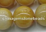 CYJ408 15.5 inches 20mm round yellow jade gemstone beads