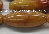 CYJ410 15.5 inches 18*45mm rice yellow jade gemstone beads