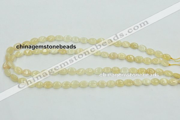 CYJ59 15.5 inches 8*10mm oval yellow jade gemstone beads wholesale