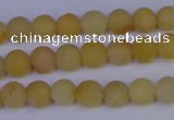 CYJ600 15.5 inches 4mm round matte yellow jade beads wholesale