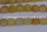 CYJ601 15.5 inches 6mm round matte yellow jade beads wholesale