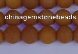 CYJ612 15.5 inches 8mm round matte yellow jade beads wholesale