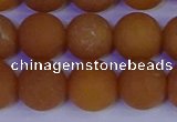 CYJ614 15.5 inches 12mm round matte yellow jade beads wholesale