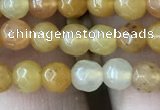 CYJ630 15.5 inches 4mm faceted round yellow jade beads wholesale