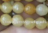 CYJ631 15.5 inches 6mm faceted round yellow jade beads wholesale