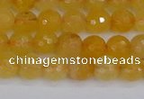 CYJ639 15.5 inches 6mm faceted round yellow jade beads wholesale