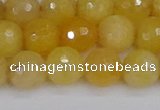 CYJ641 15.5 inches 10mm faceted round yellow jade beads wholesale