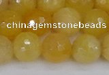 CYJ642 15.5 inches 12mm faceted round yellow jade beads wholesale