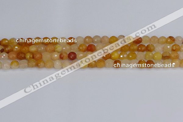 CYJ646 15.5 inches 6mm faceted round mixed yellow jade beads