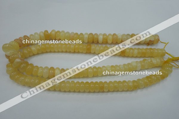 CYJ65 15.5 inches 6*12mm rondelle yellow jade beads wholesale